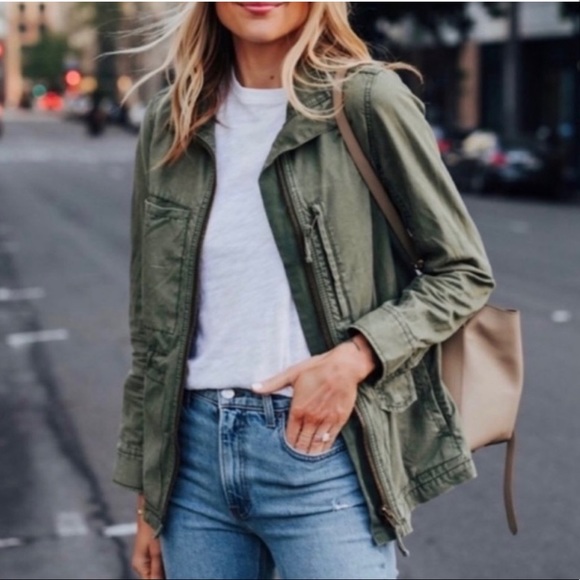 Madewell Jackets & Blazers - Madewell | Green Zip Up Fleet Utility Jacket